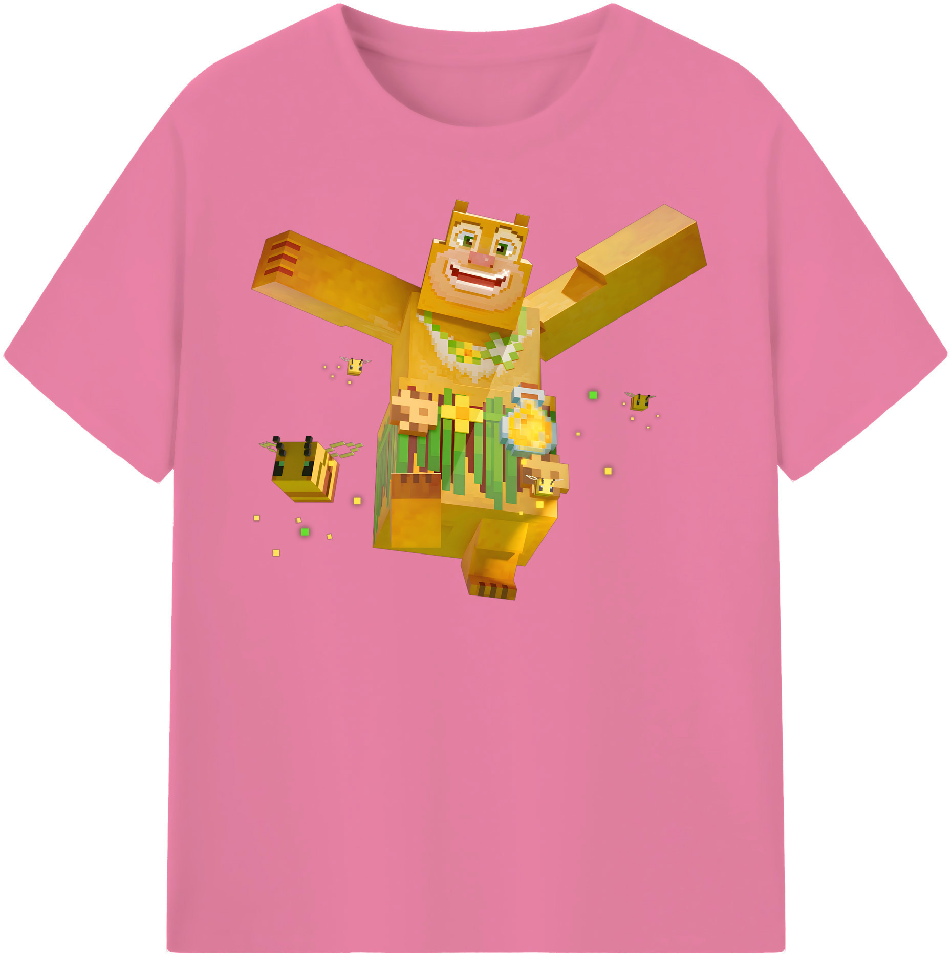（画像用） マインクラフト ブロックの世界 Minecraft MC Block world 綿100％半袖Tシャツ（フロントプリント）